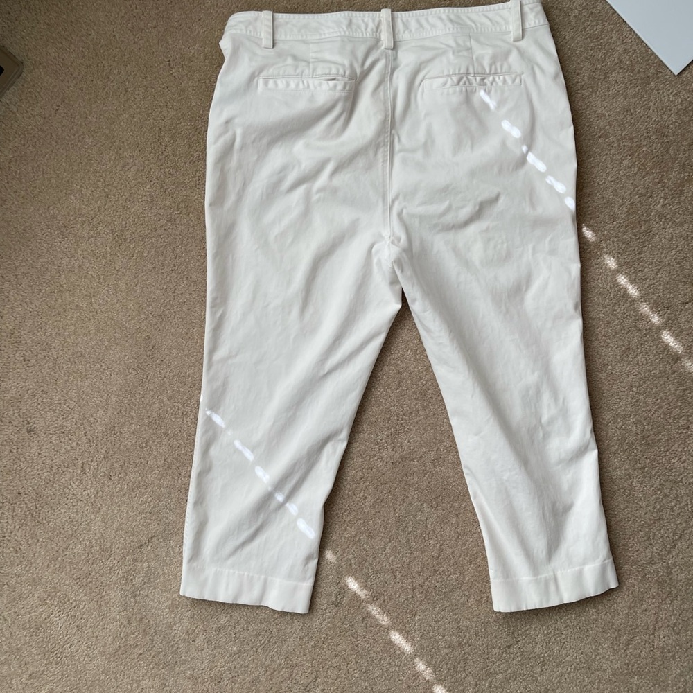 Lauren Ralph Lauren White Capri Pants Size 12 Tailored Fit Cropped - Picture 3 of 6